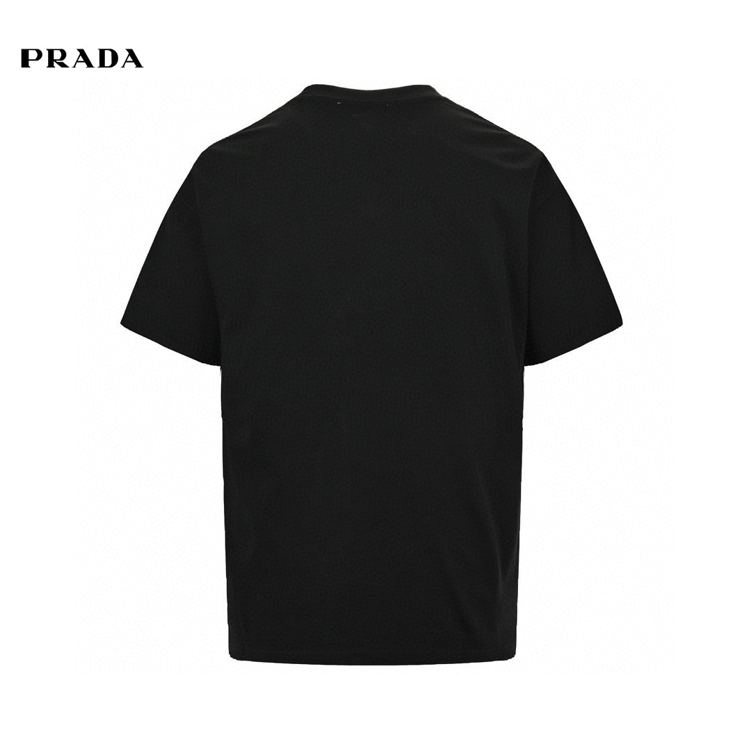 Stylish Prada Milano Logo Black Tee