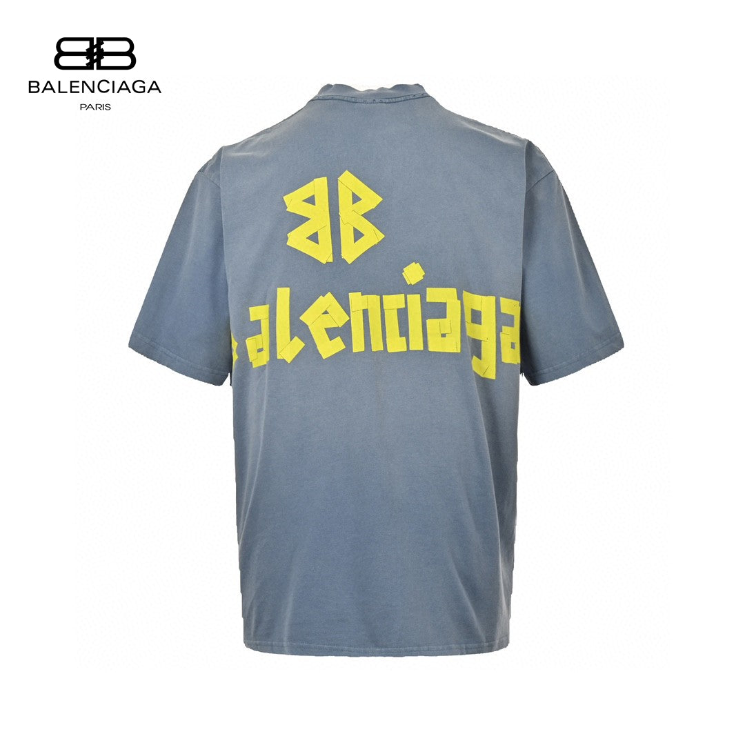 Balenciaga Vintage Logo T-Shirt (Blue)