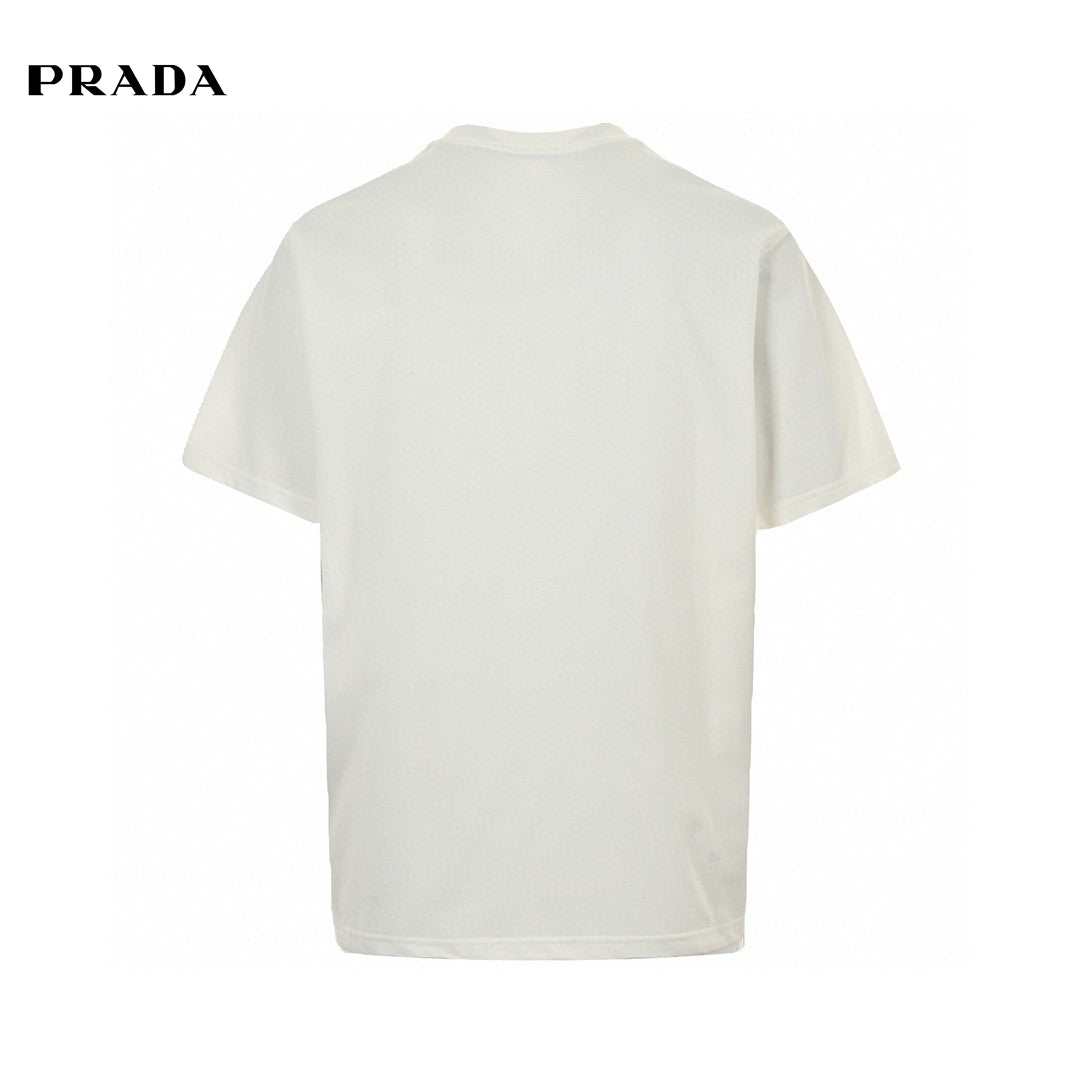 Chic Prada Milano White Logo Tee