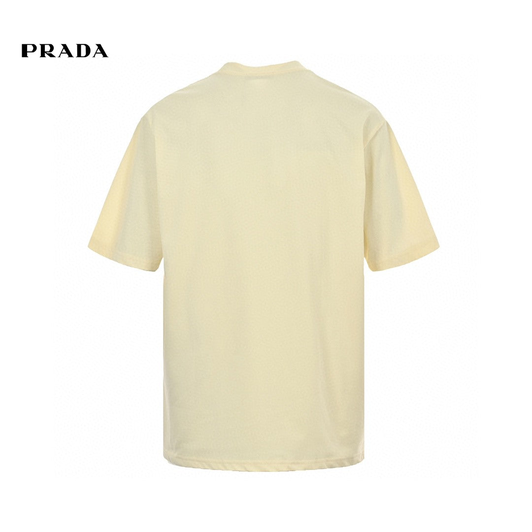 Chic Cream Prada T-Shirt with Statement Branding