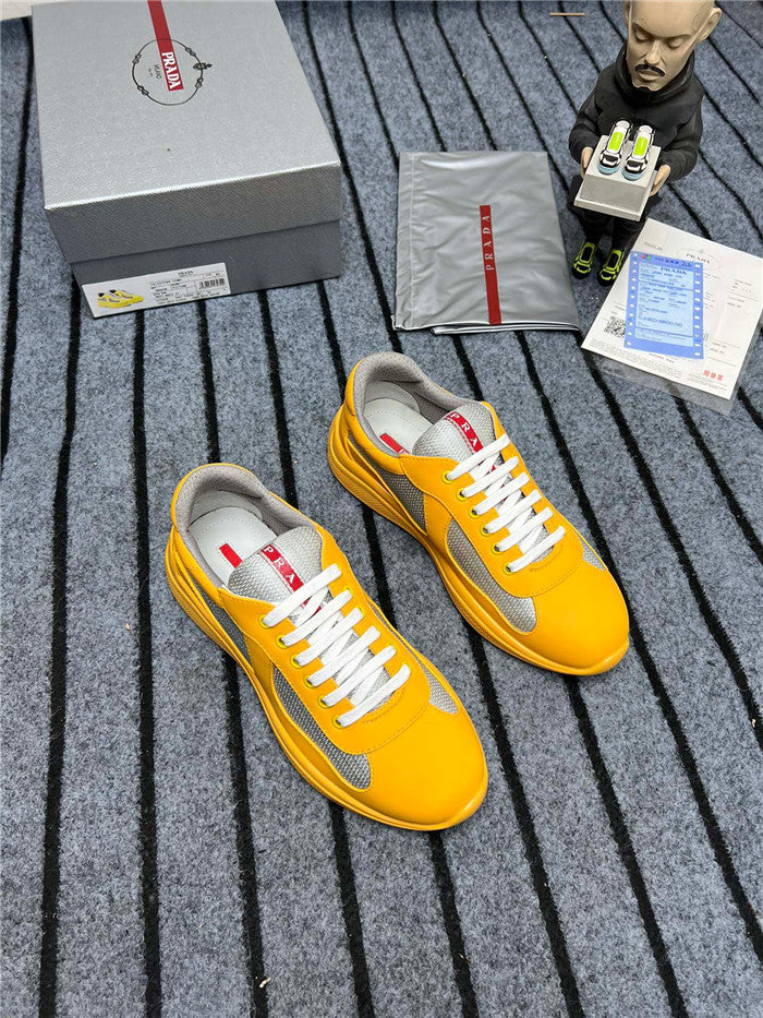 Prada America's Cup Soft Rubber Sneakers in Stylish Yellow and Silver