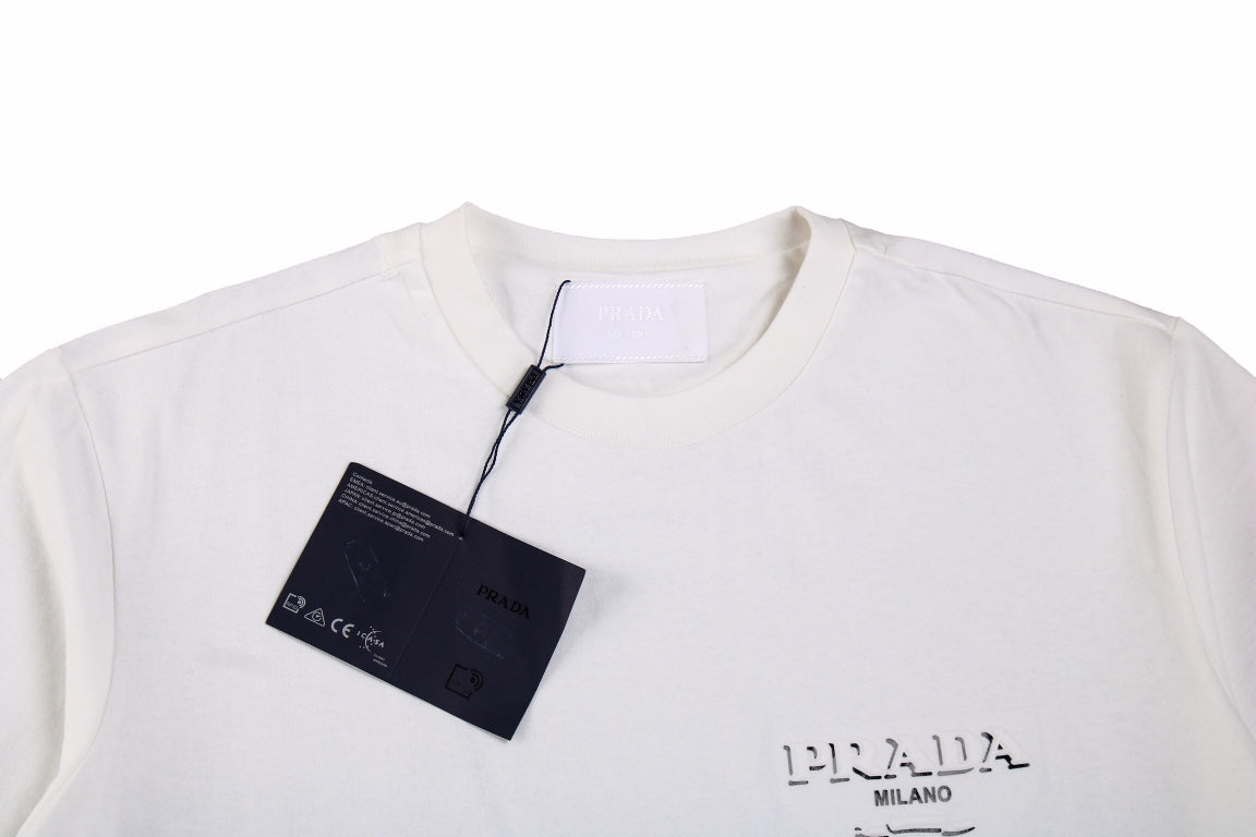 Chic White Prada Milano T-Shirt