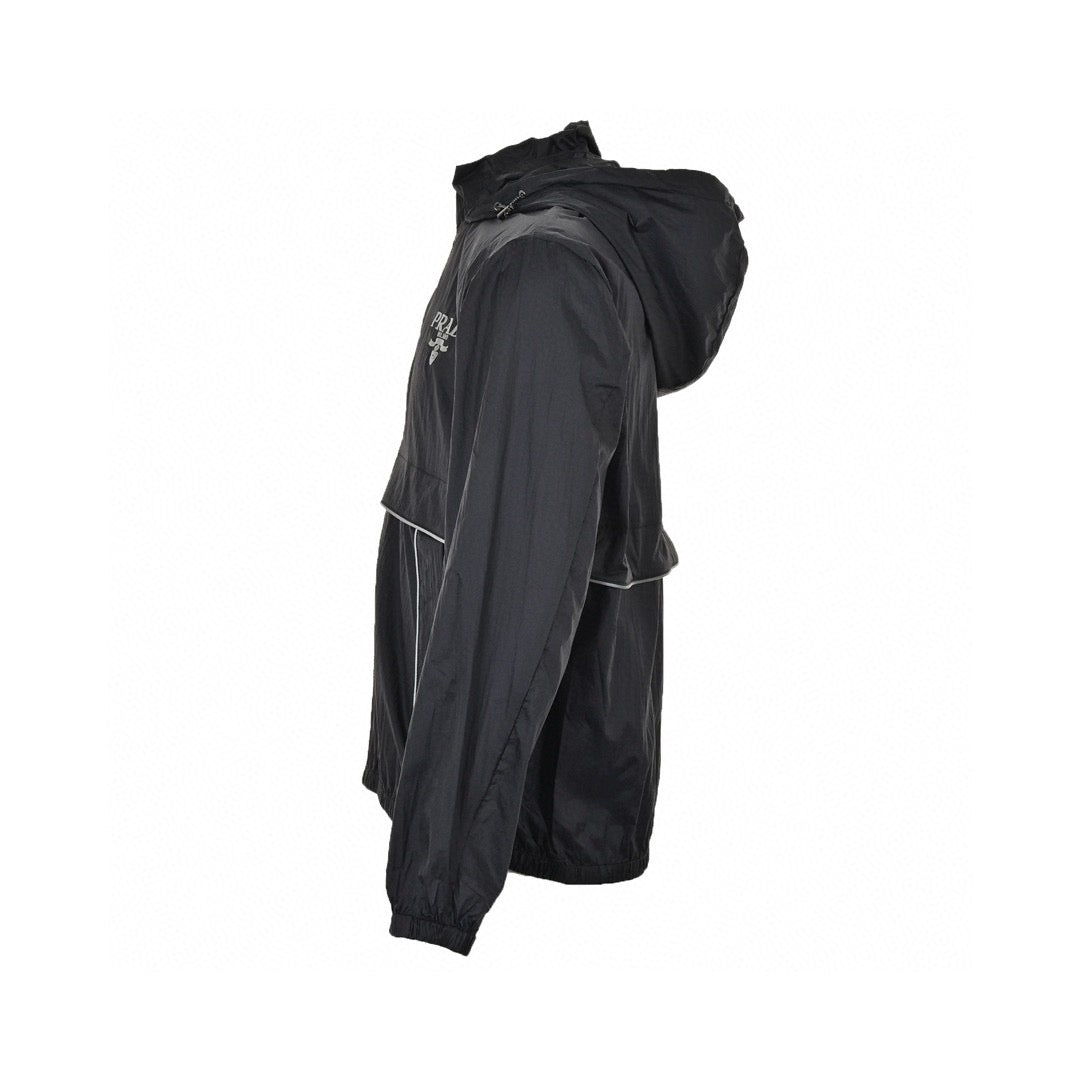 Prada Sleek Black Lightweight Hooded Jacket