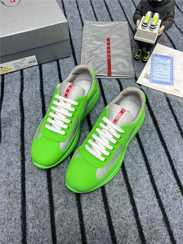 Stylish PRADA America's Cup Soft Rubber Sneakers in Apple Green and Silver