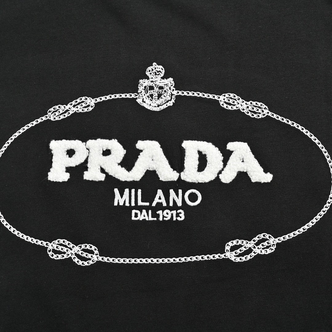 Chic Prada Milano Black Logo Tee