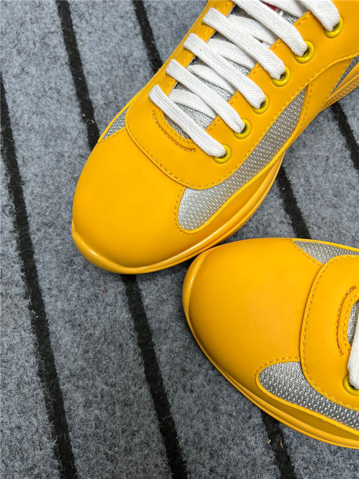 Prada America's Cup Soft Rubber Sneakers in Stylish Yellow and Silver