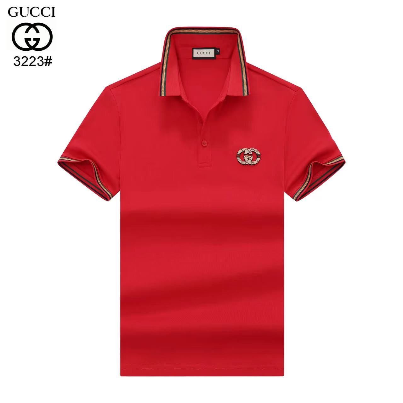 GUCCI || Cotton Polo Shirt With GG Logo