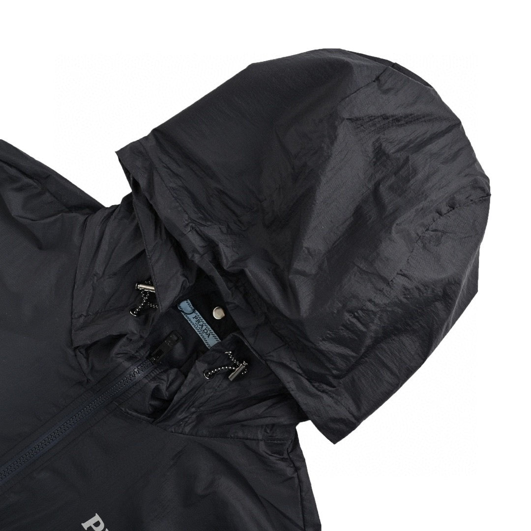 Prada Sleek Black Lightweight Hooded Jacket