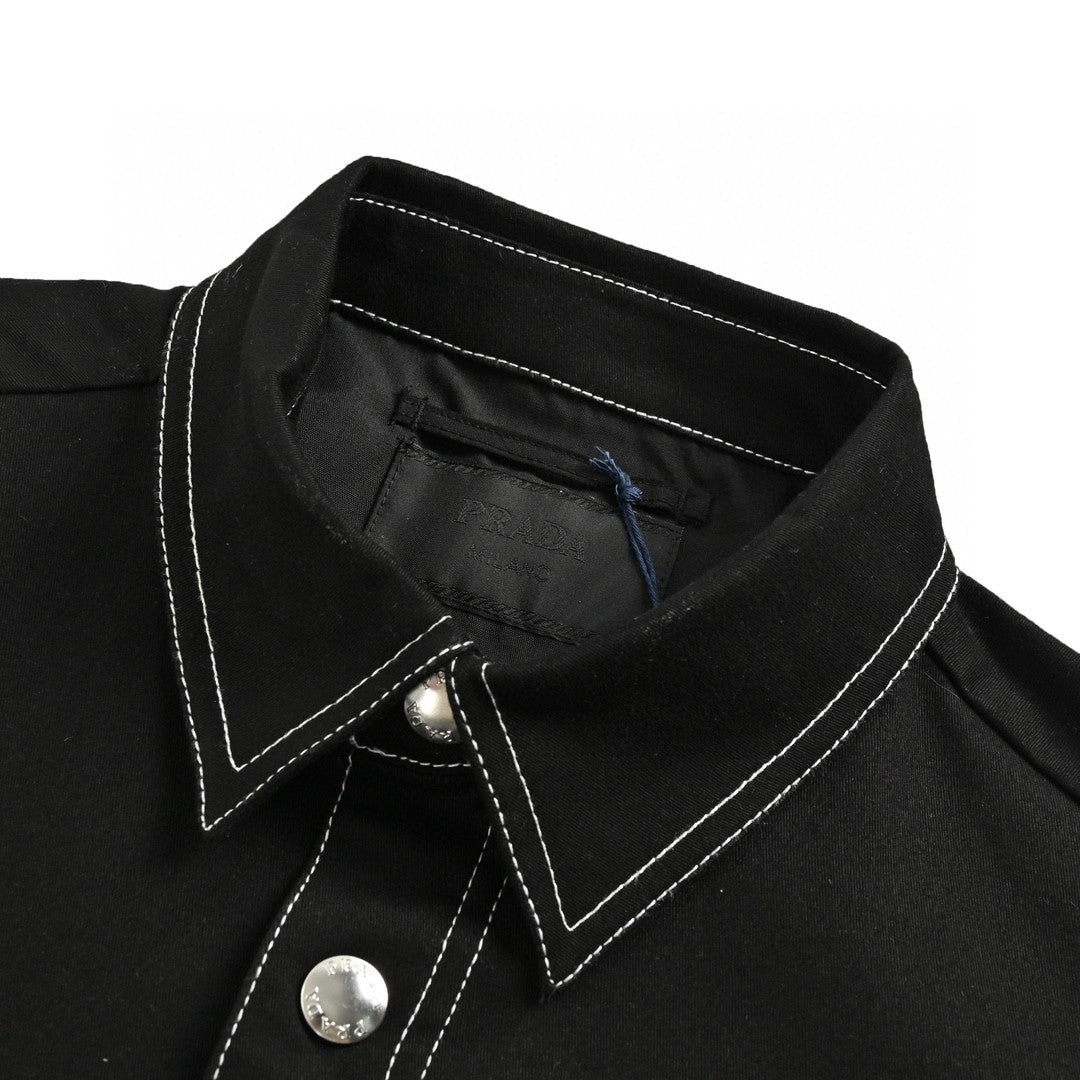 Chic Prada Black Button-Up Shirt for Effortless Elegance