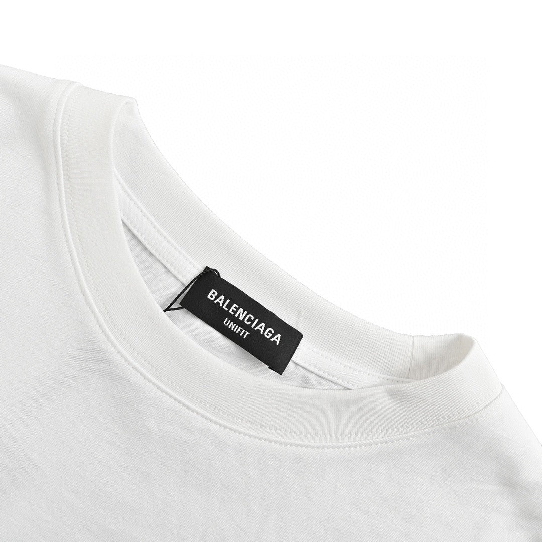 Balenciaga White T-Shirt with Bold Graphic