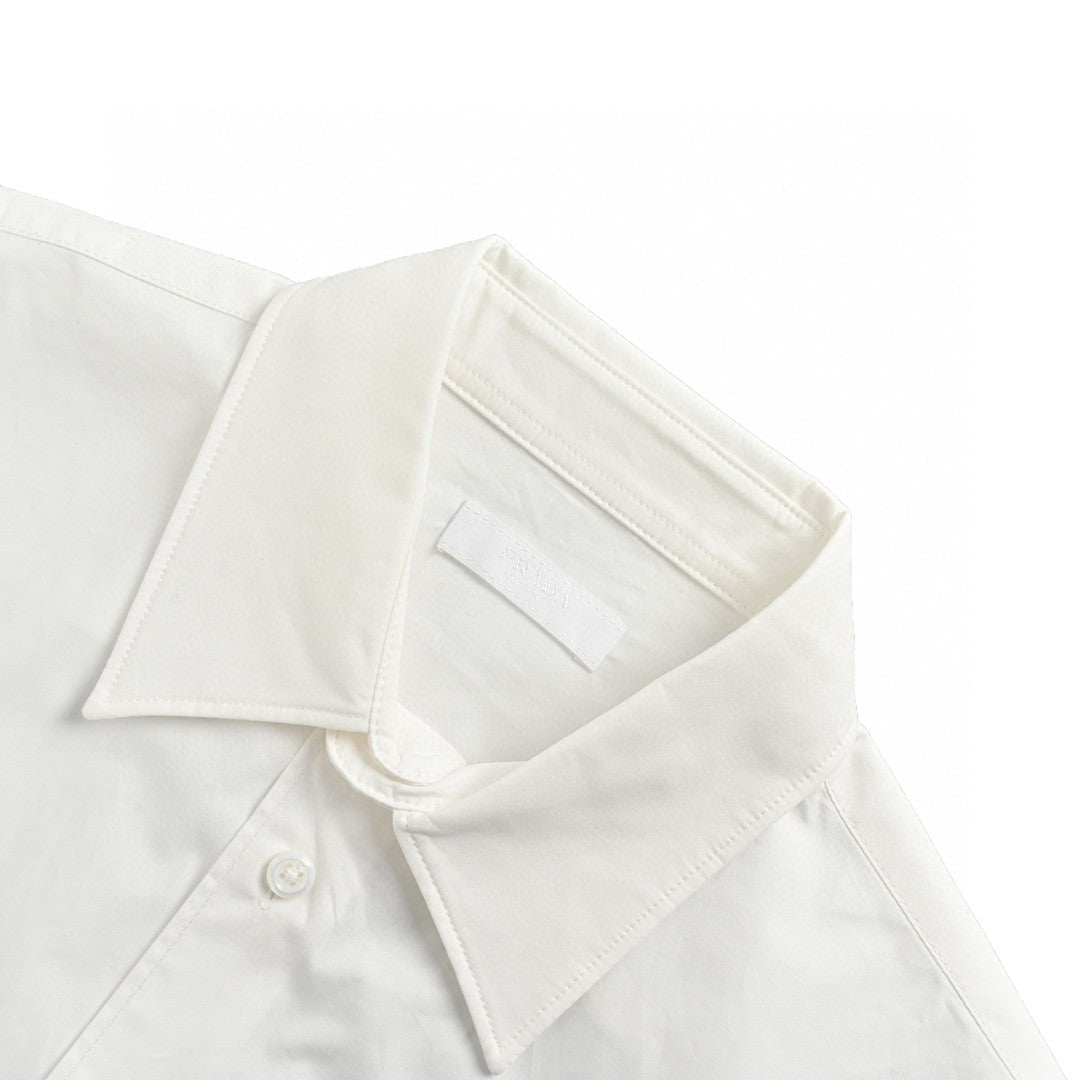 Chic White Short-Sleeve Button-Up Shirt by Prada