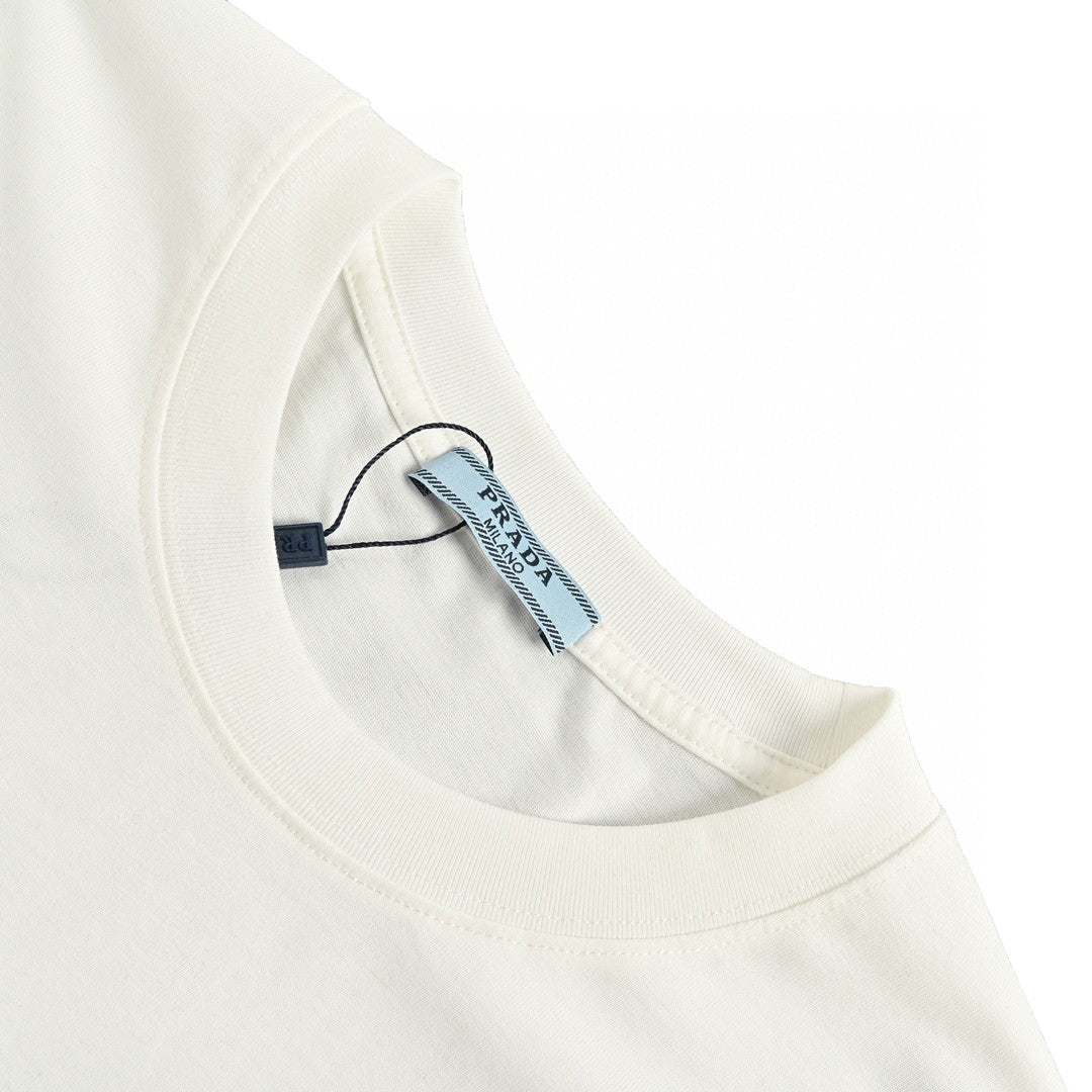 Chic Prada Milano White Logo Tee