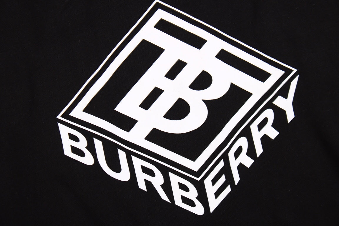 Burberry Black Hoodie with Logo Design