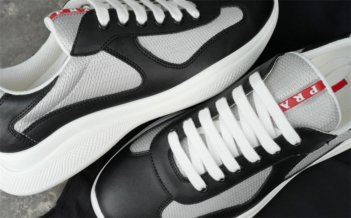 PRADA AMERICA'S CUP BLACK & SILVER SNEAKERS