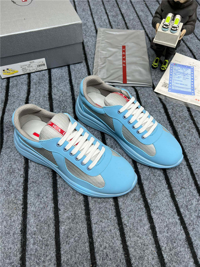 PRADA AMERICA'S CUP LIGHT BLUE SILVER SOFT RUBBER Sneakers