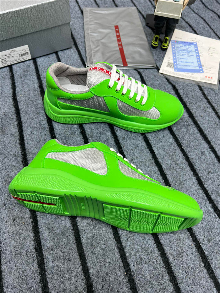 Stylish PRADA America's Cup Soft Rubber Sneakers in Apple Green and Silver