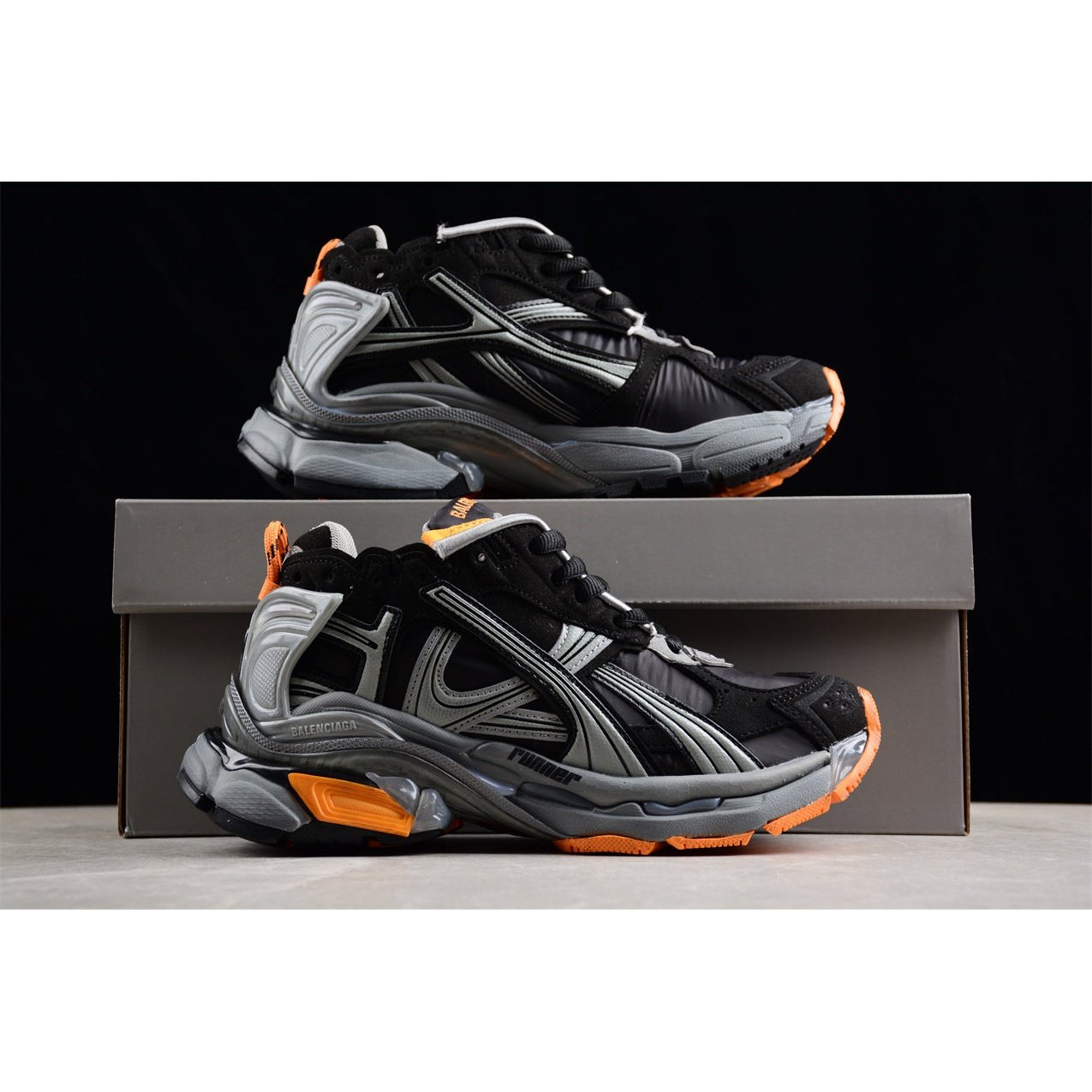 BALENCIAGA RUNNER x BLACK GREY ORANGE