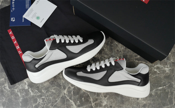 PRADA AMERICA'S CUP BLACK & SILVER SNEAKERS