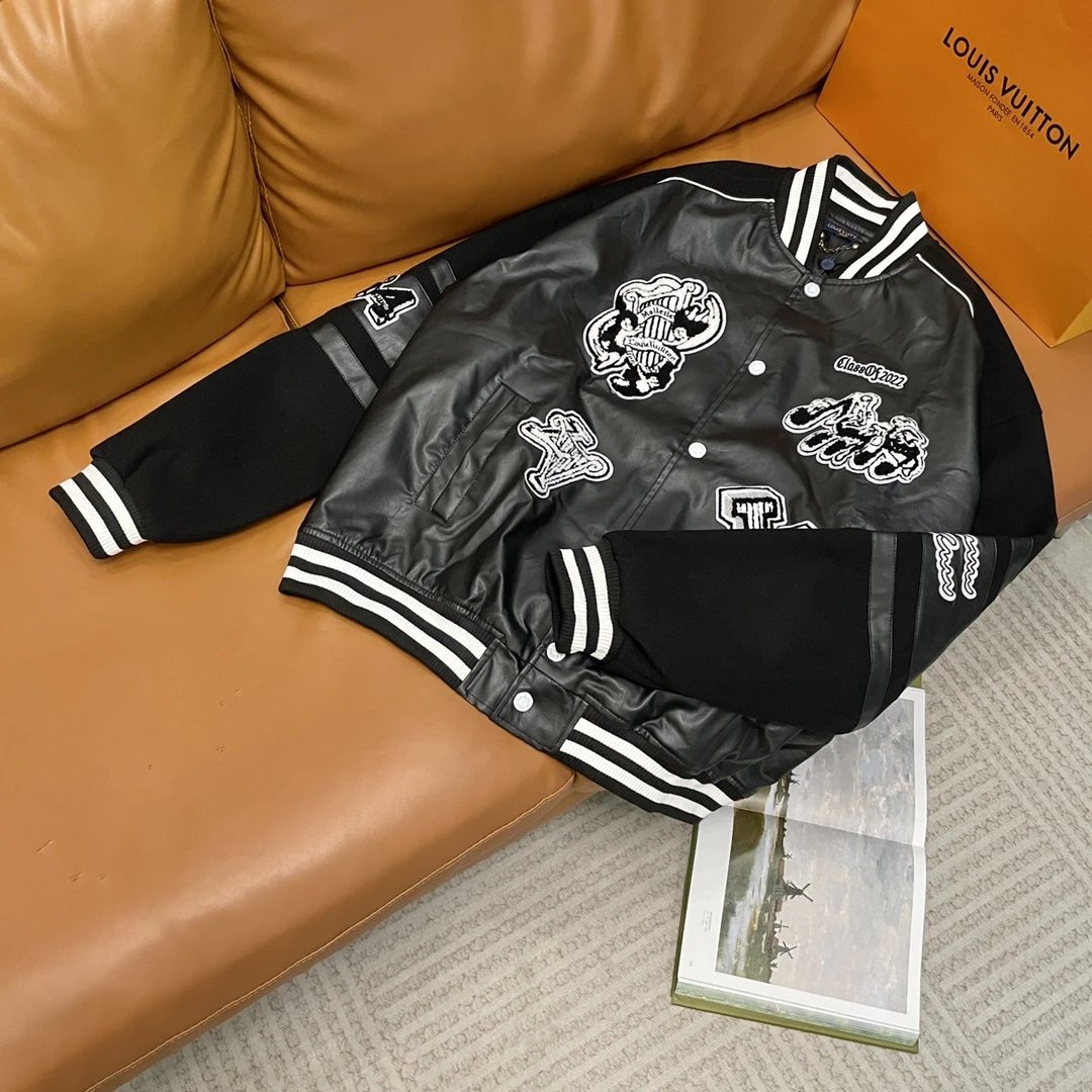 ✨ Louis Vuitton Black Varsity Jacket #02 ✨