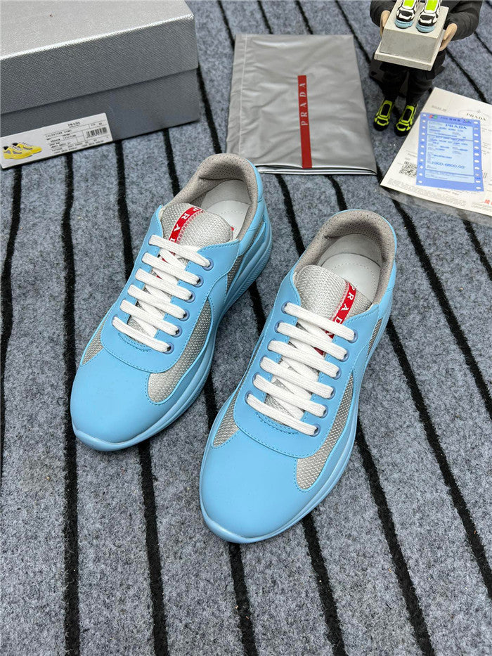 PRADA AMERICA'S CUP LIGHT BLUE SILVER SOFT RUBBER Sneakers