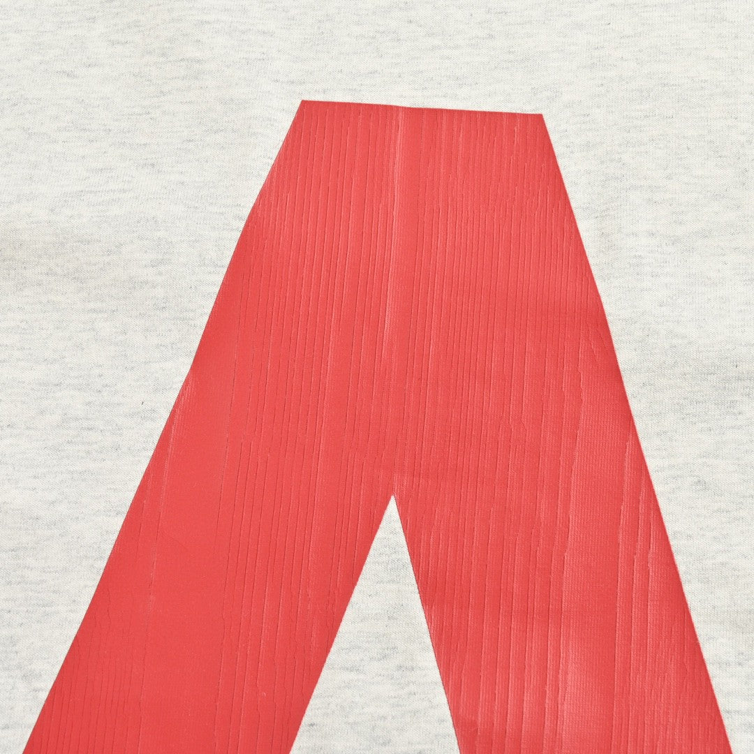 Balenciaga Red Logo Graphic T-Shirt (Gray)