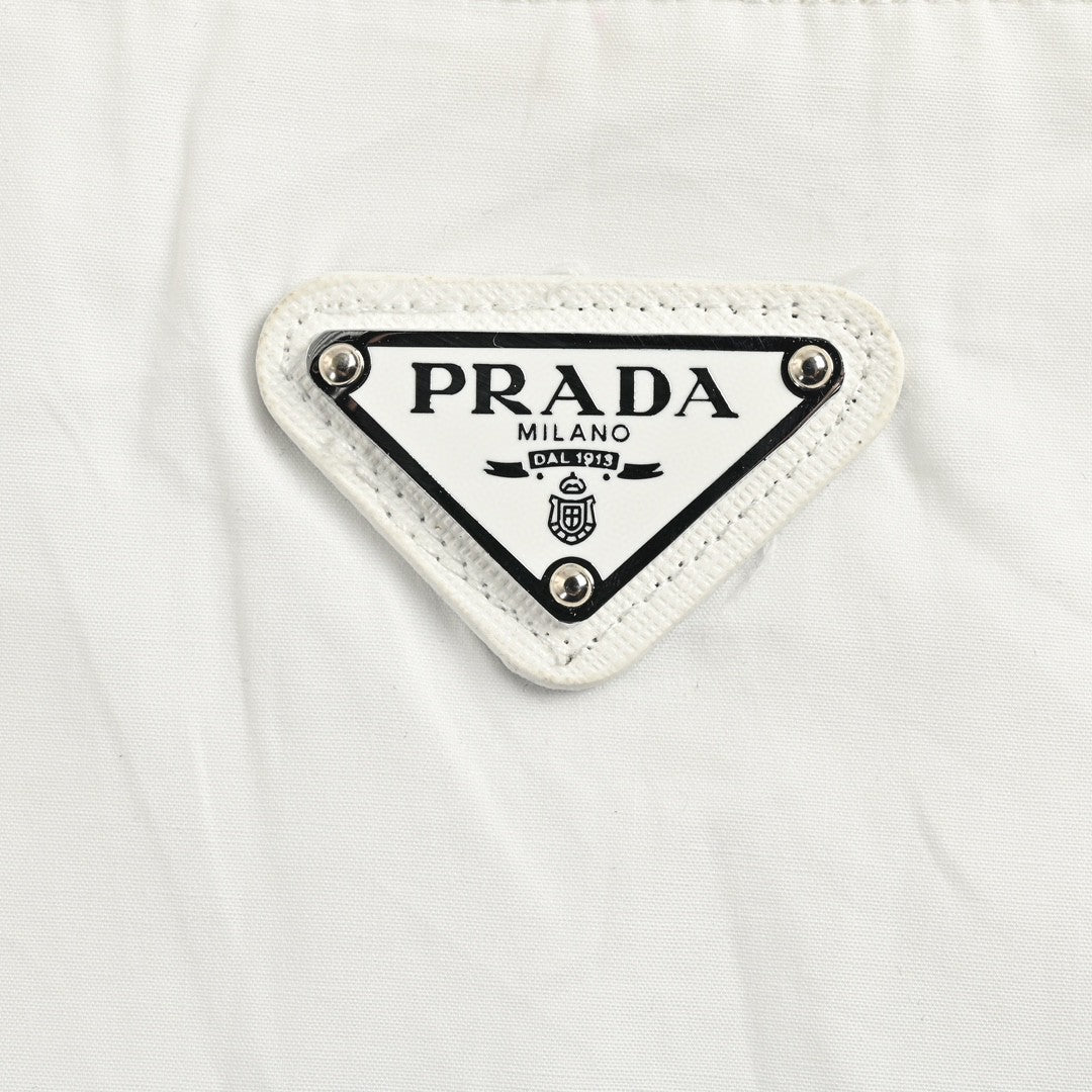 Chic White Short-Sleeve Button-Up Shirt by Prada