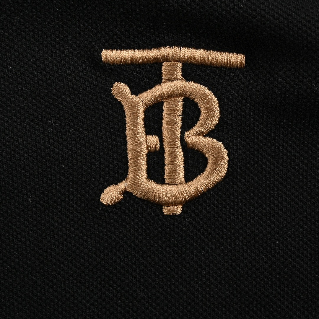 Burberry Monogram Logo Black Polo Shirt