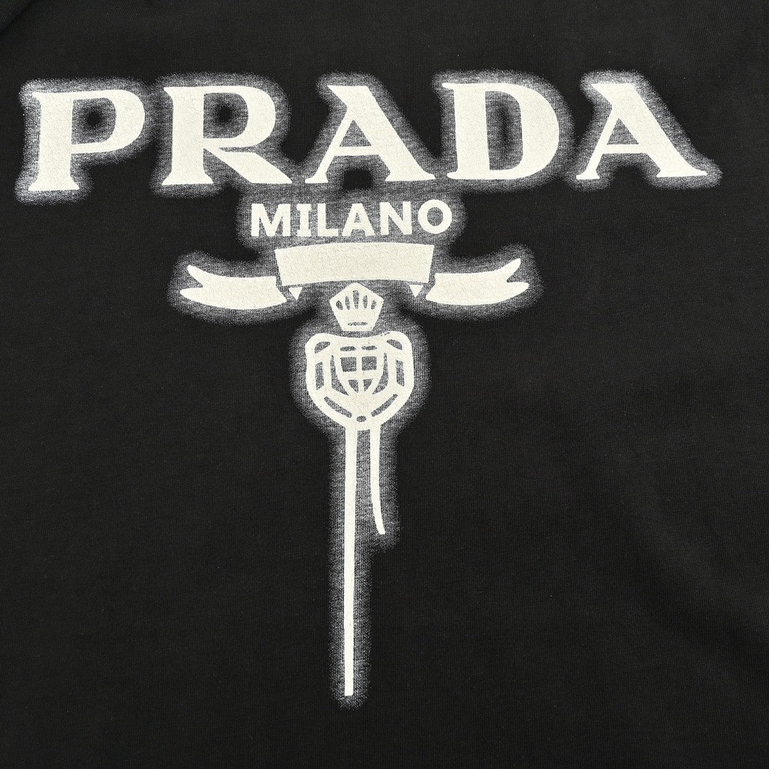 Stylish Prada Milano Black Logo Tee