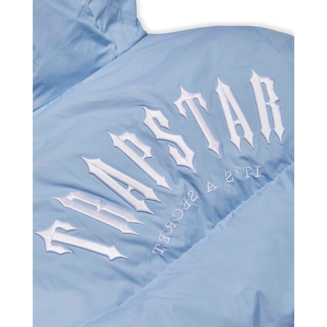 TRAPSTAR IRONGATE ARCH HOODED PUFFER JACKET - LIGHT BLUE