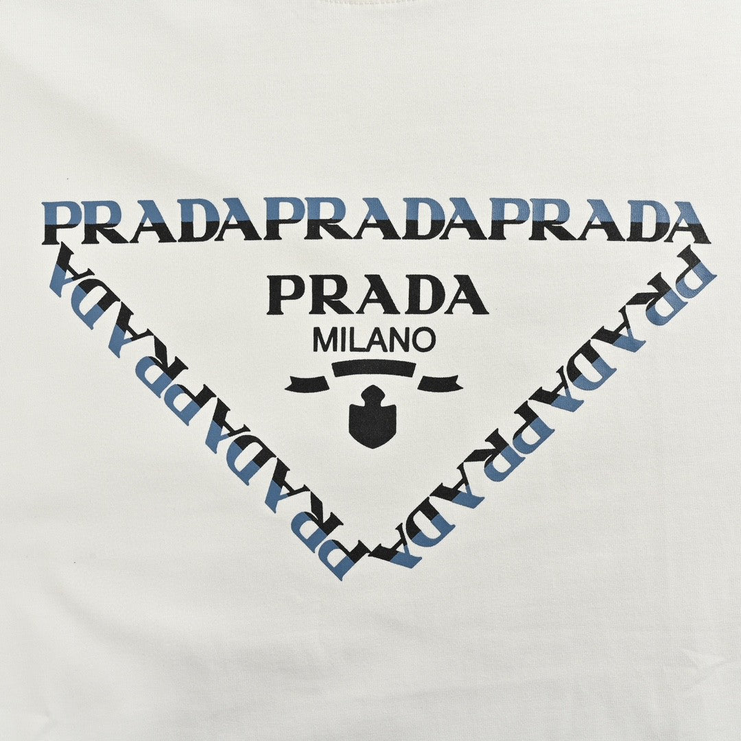 Stylish Prada White T-Shirt Featuring Iconic Logo Design