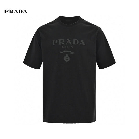 Chic Black Prada T-Shirt with Elegant Branding