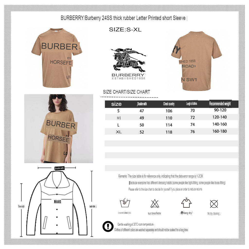 Burberry Beige T-Shirt with Graphic Text