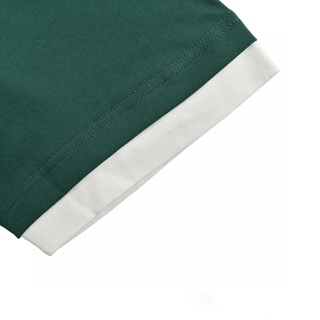 Chic Prada Green T-Shirt with Stylish Contrast Trim