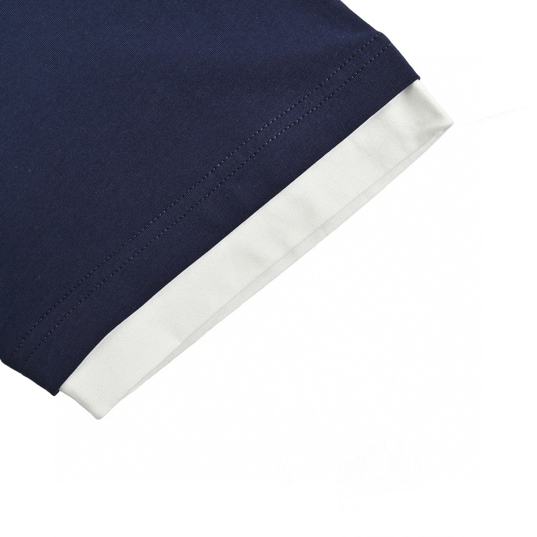 Stylish Navy T-Shirt with Chic Contrast Trim by Prada