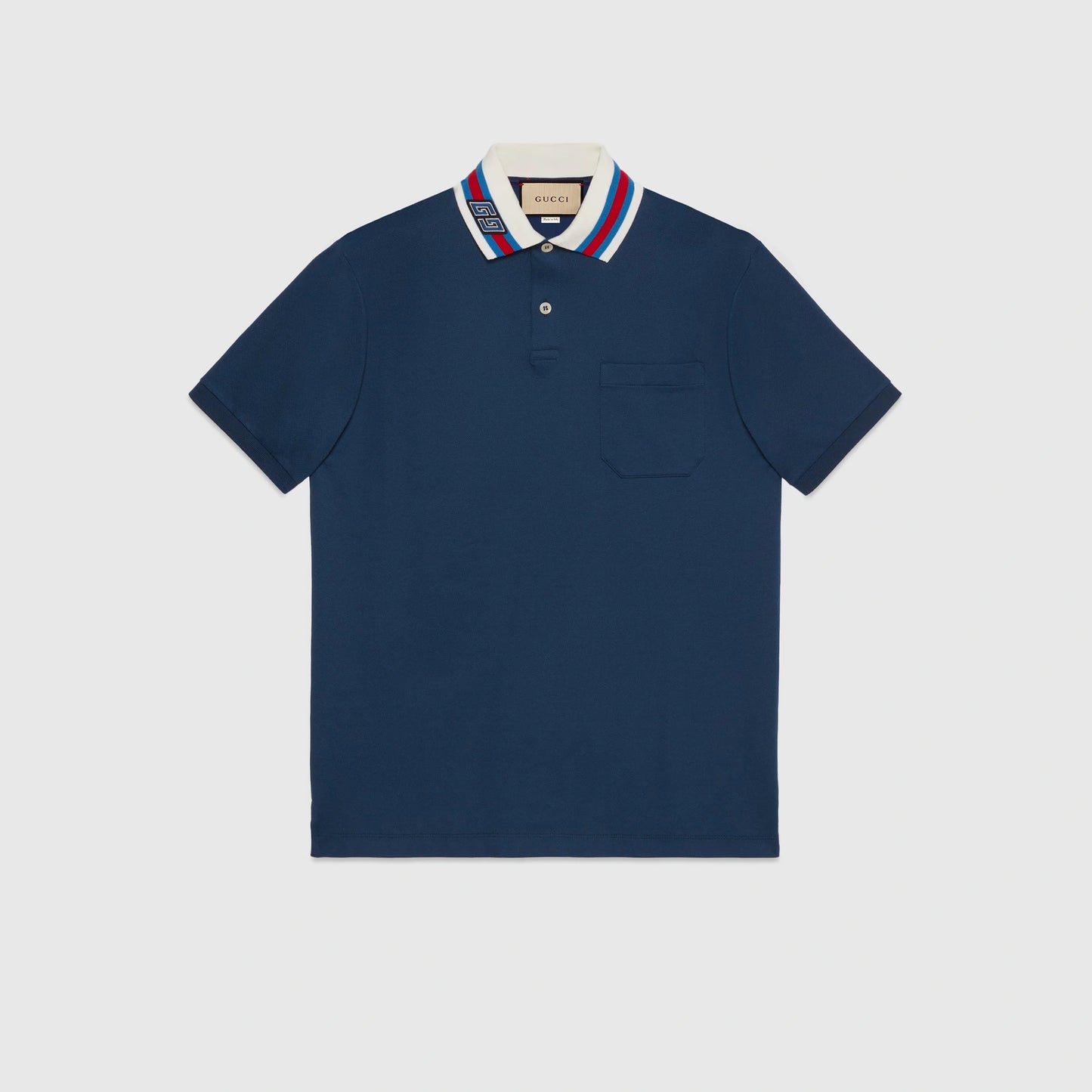 GUCCI || Cotton Piquet Polo T-Shirt With Square GG