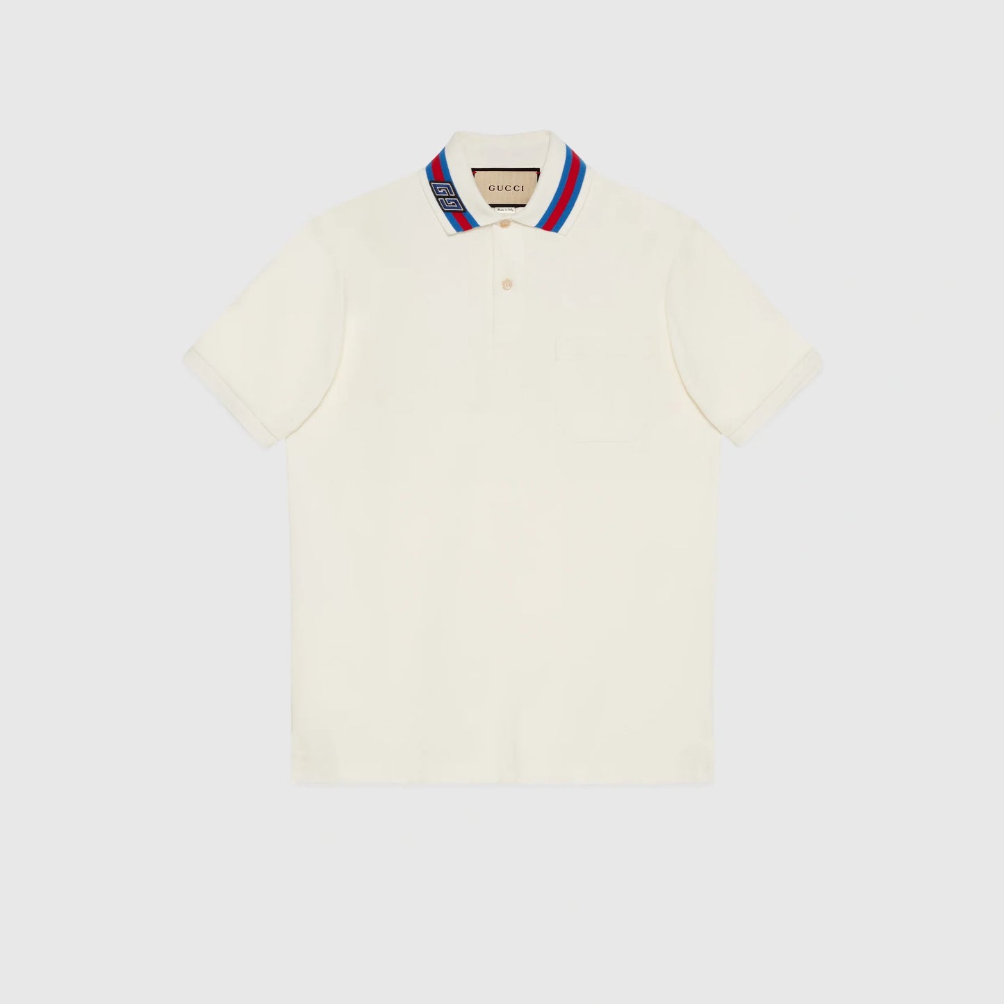 GUCCI || Cotton Piquet Polo T-Shirt With Square GG