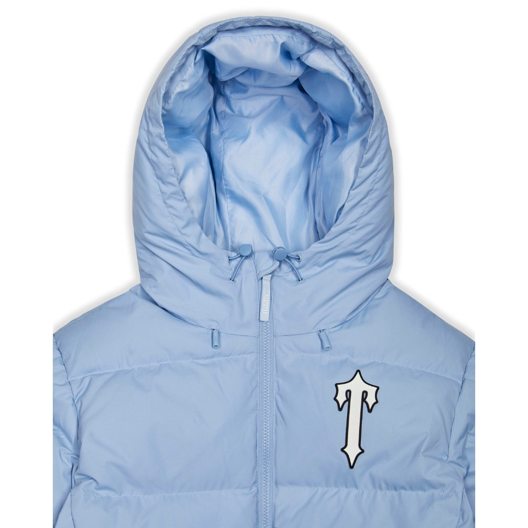 TRAPSTAR IRONGATE ARCH HOODED PUFFER JACKET - LIGHT BLUE