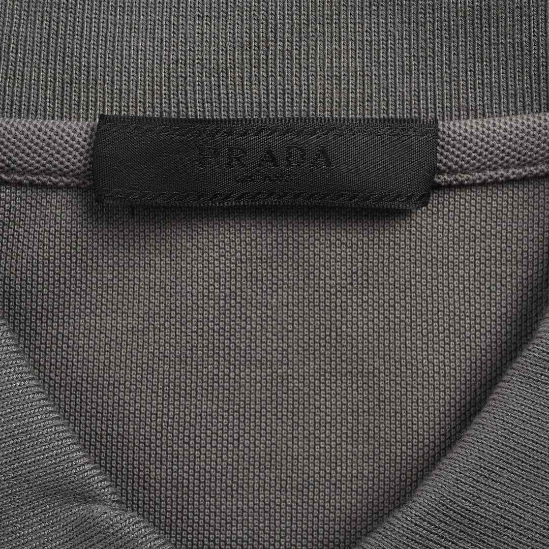 Timeless Grey Polo Shirt by Prada