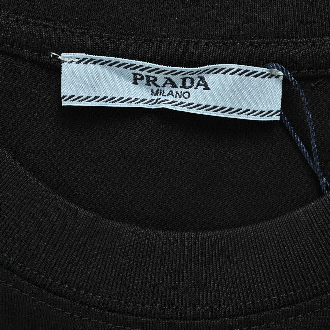 Stylish Prada Milano Logo Black Tee