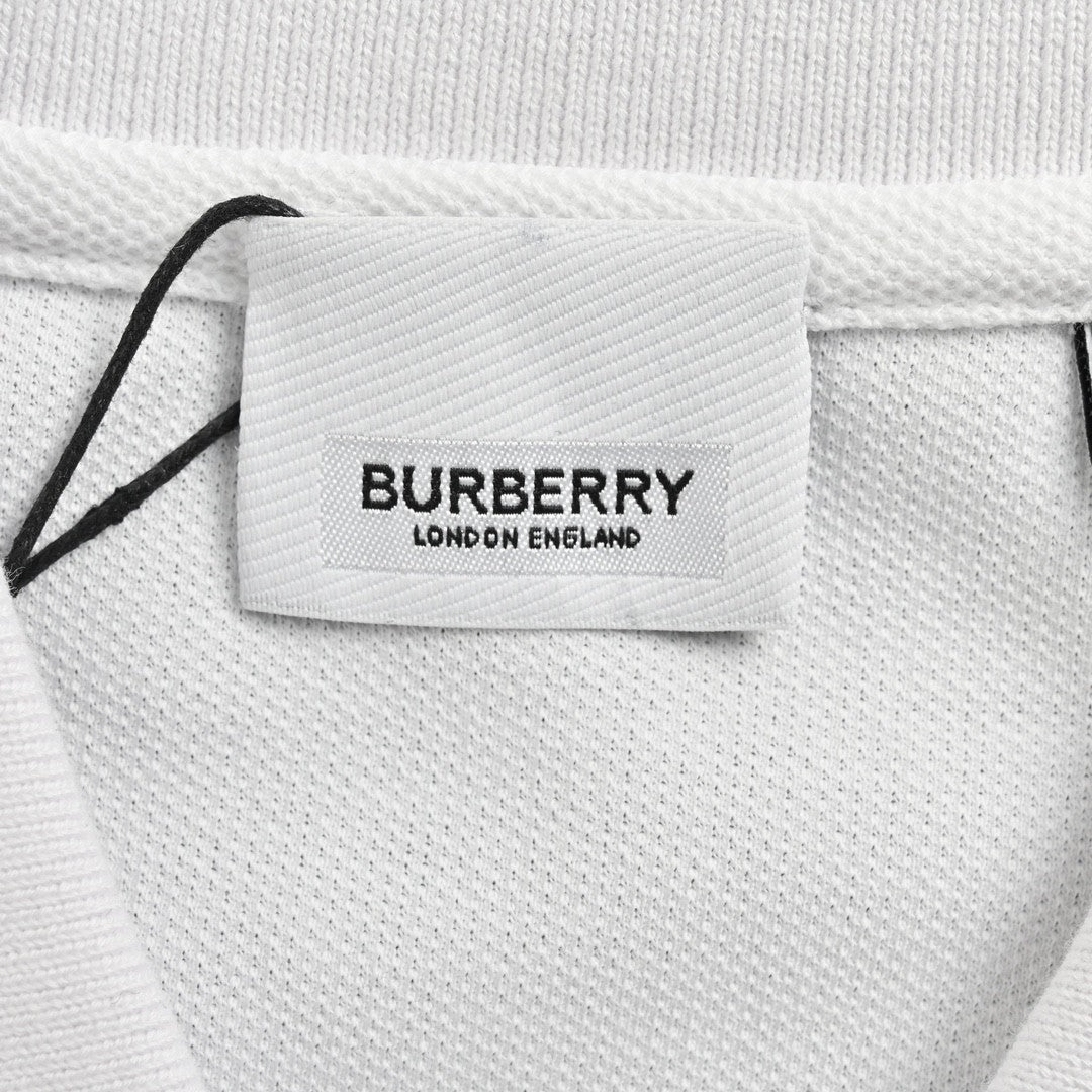 Burberry Monogram Logo Polo Shirt (White)