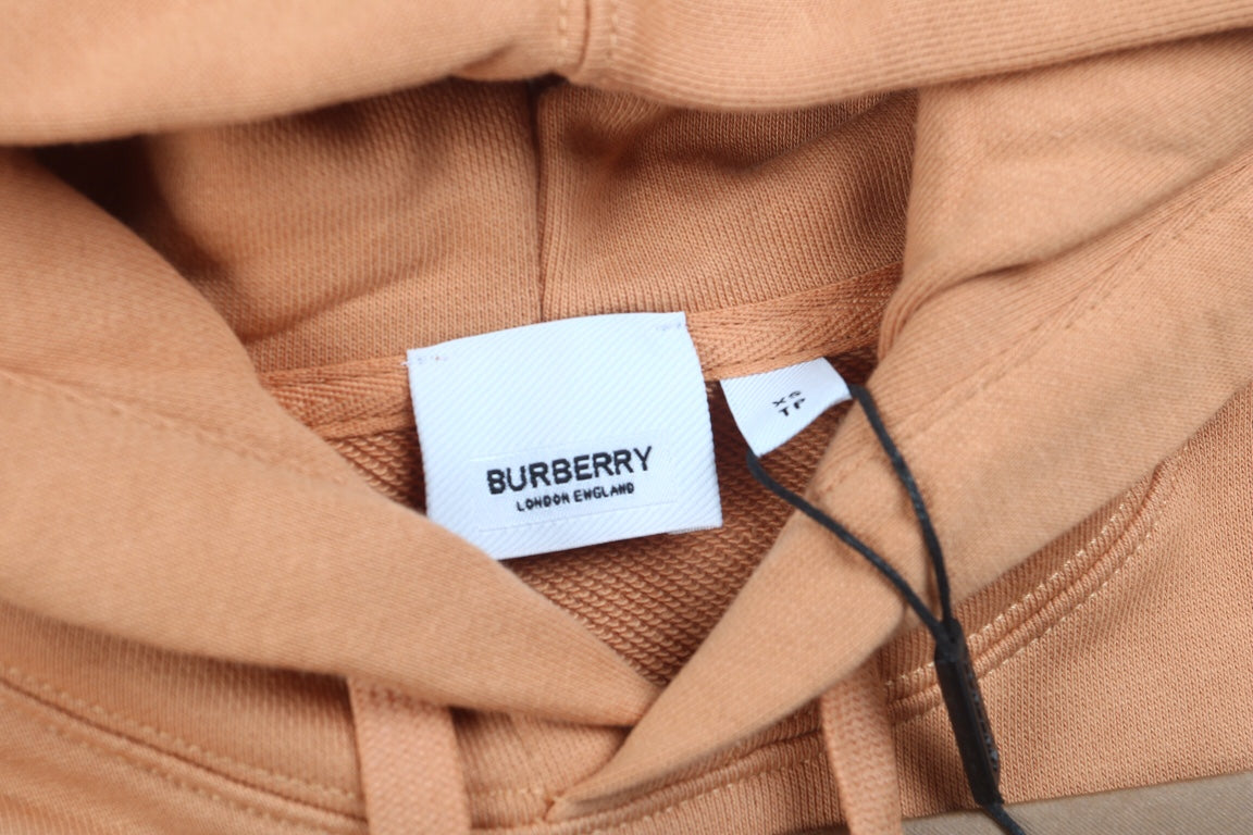 Burberry Brown Hoodie with Logo Patch