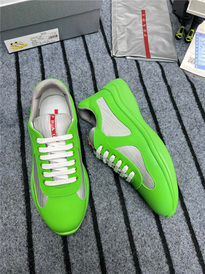 Stylish PRADA America's Cup Soft Rubber Sneakers in Apple Green and Silver