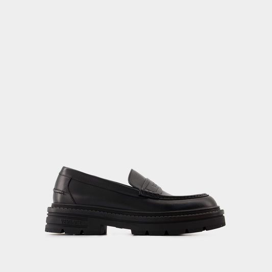 Adriano Loafers - Versace - Leather - Black