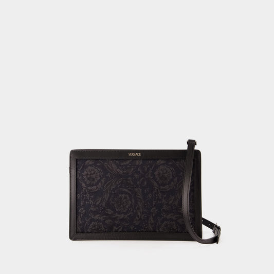 Athena Purse - Versace - Leather - Black