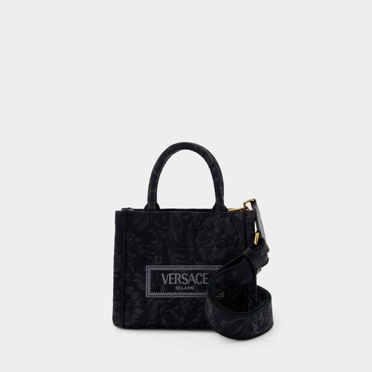 XS Athena Crossbody - Versace - Leather - Black