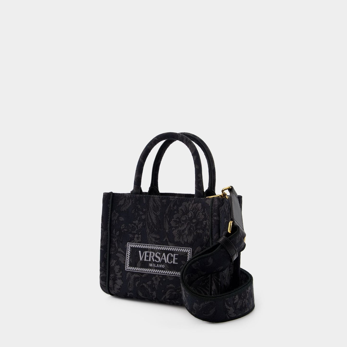 XS Athena Crossbody - Versace - Leather - Black