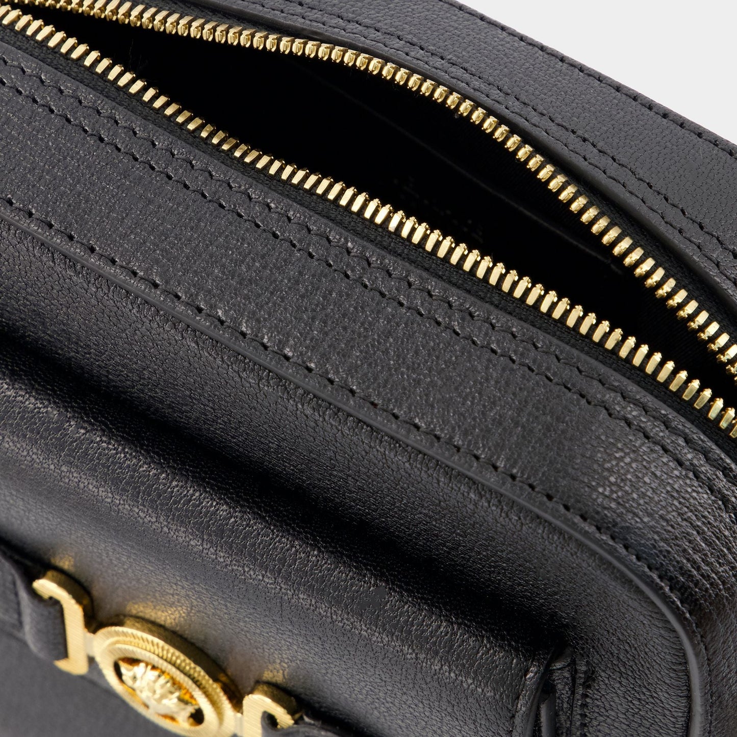 Medusa Biggie Crossbody - Versace - Leather - Black