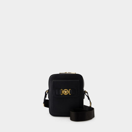 Medusa Biggie Crossbody - Versace - Leather - Black