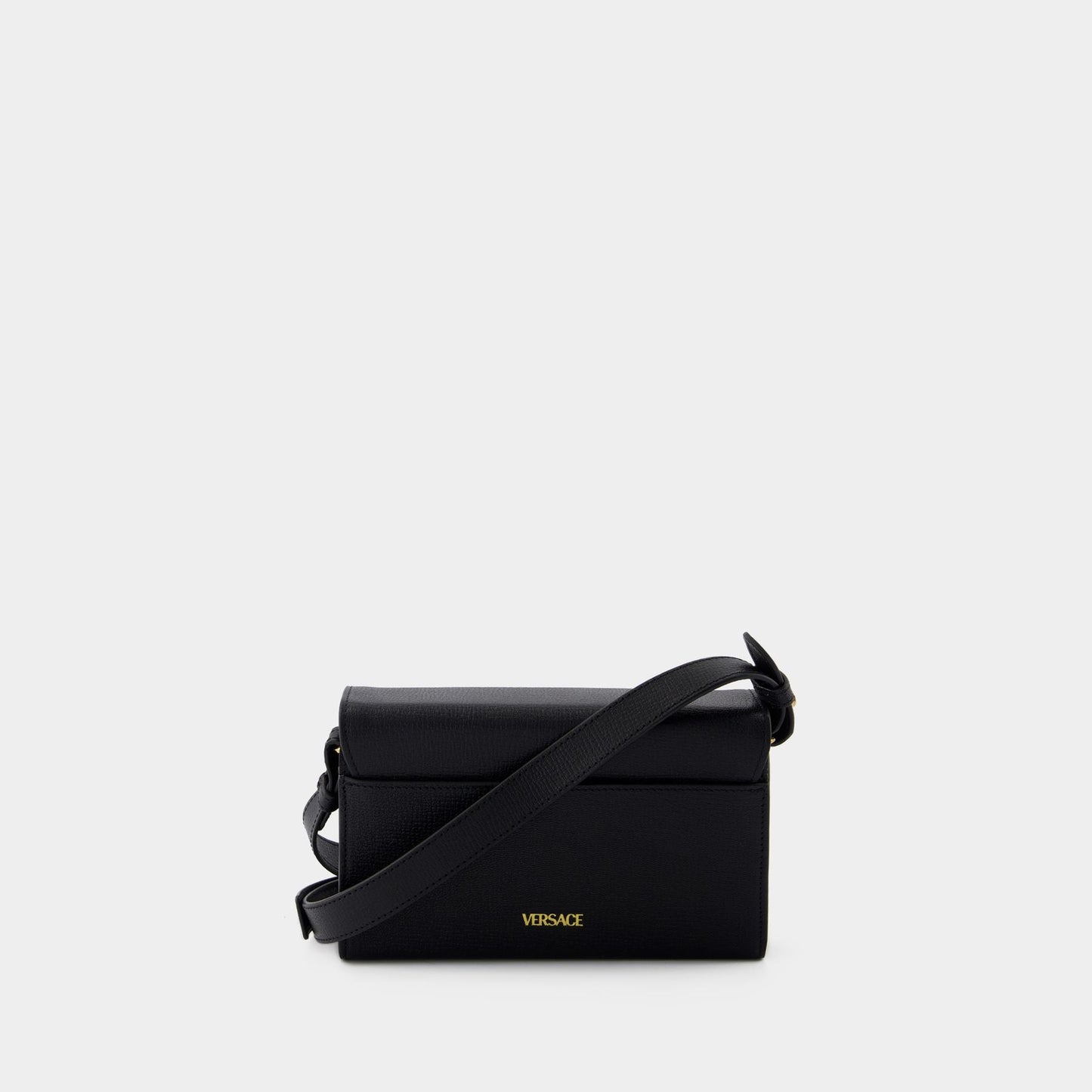 Medusa Biggie Clutch - Versace - Leather - Black