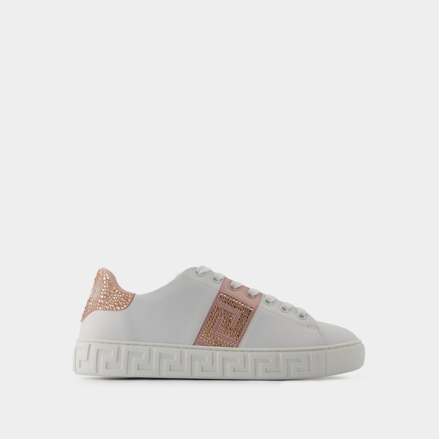 Sneakers - Versace - Cotton - White/Pink